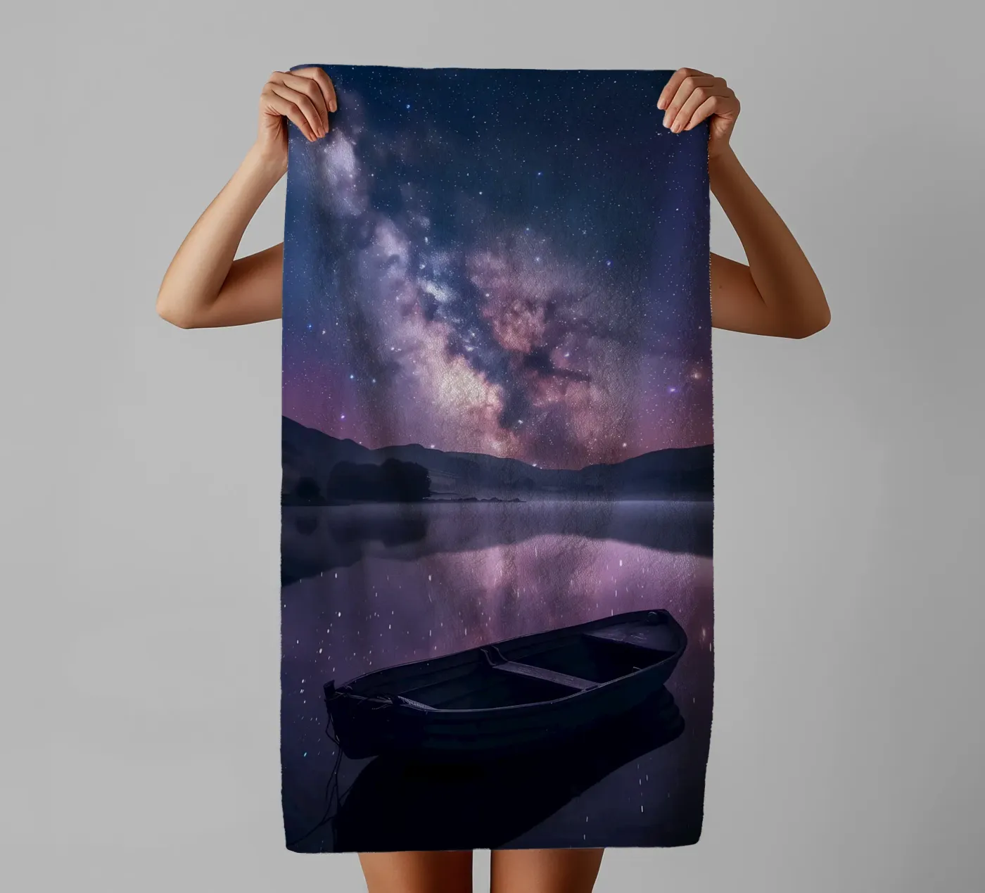 Galaxy Reflection towel by Ginnery