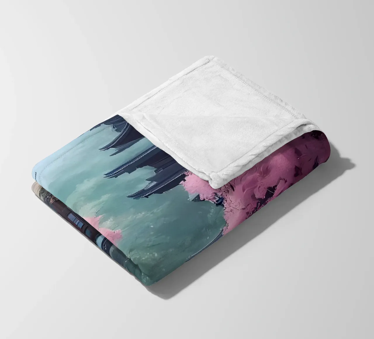 Cherry Blossom Japan Art fleece blanket by Mikesell