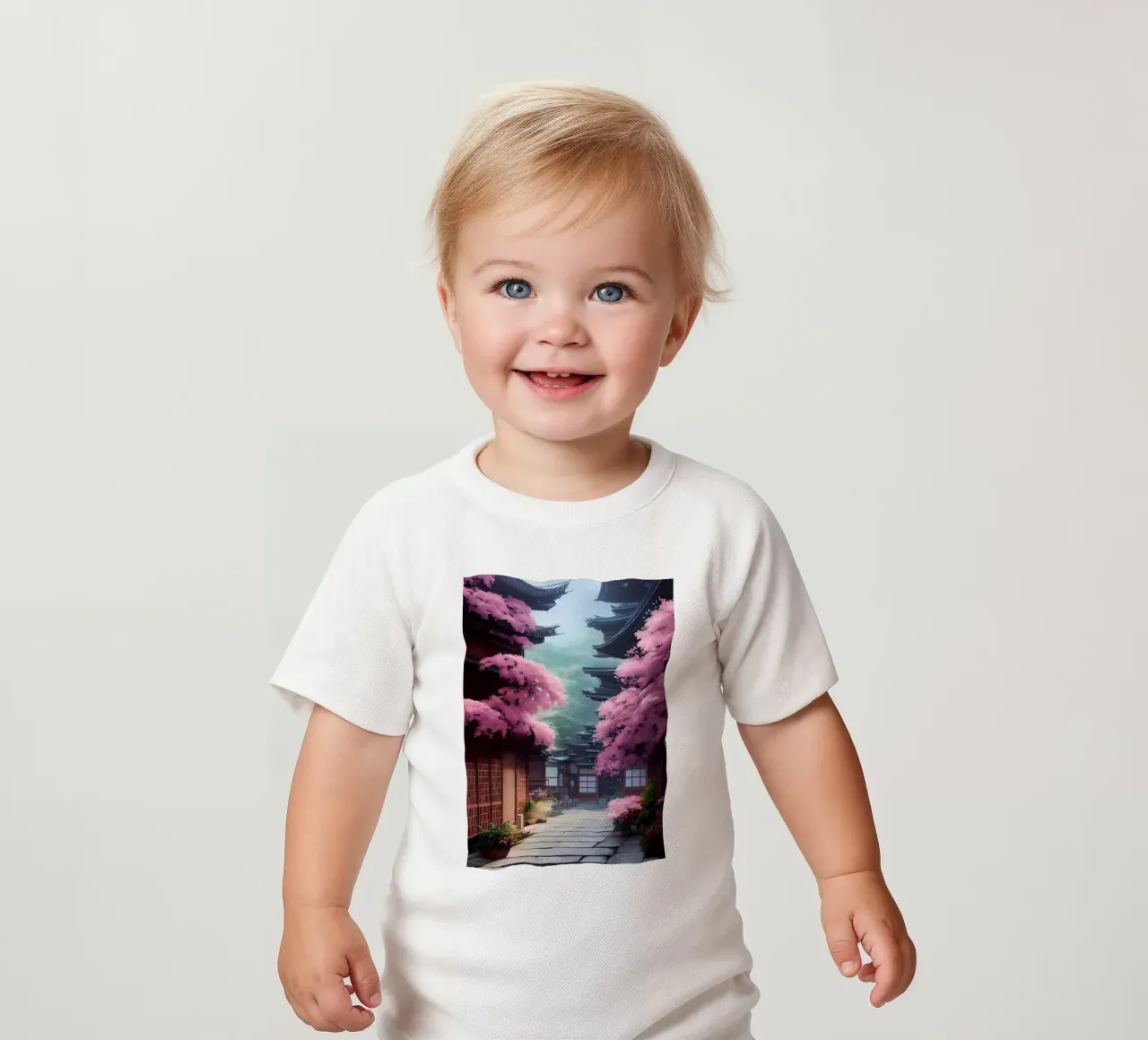 Cherry Blossom Japan Art baby t-shirt by Mikesell