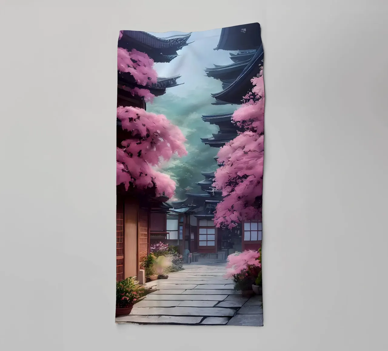 Fleur de cerisier Japon Art serviette de bain de Mikesell