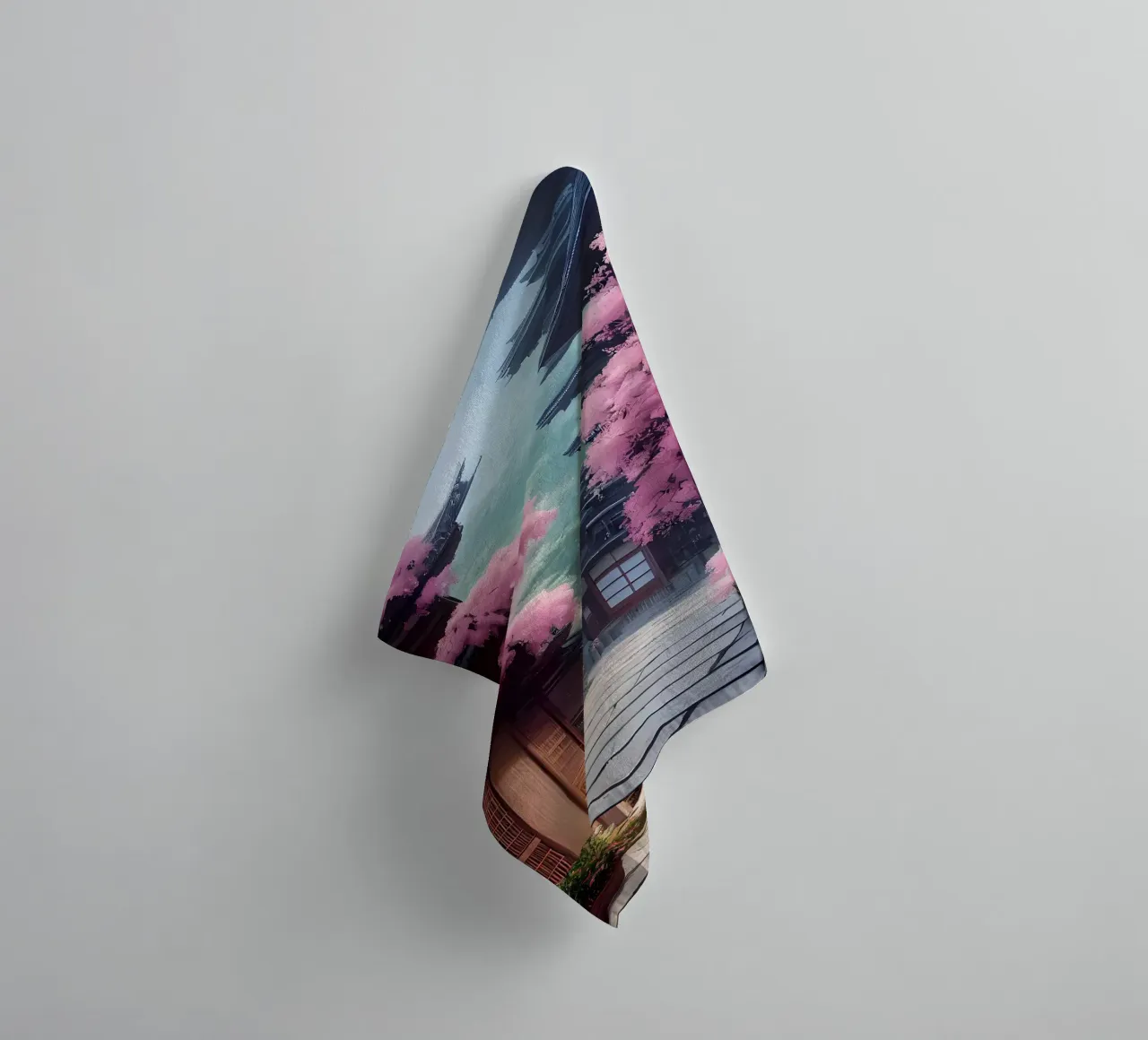 Fleur de cerisier Japon Art serviette de bain de Mikesell