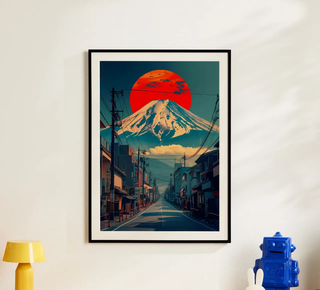 Città retrò del Monte Fuji carta hahnemühle da Ginnery