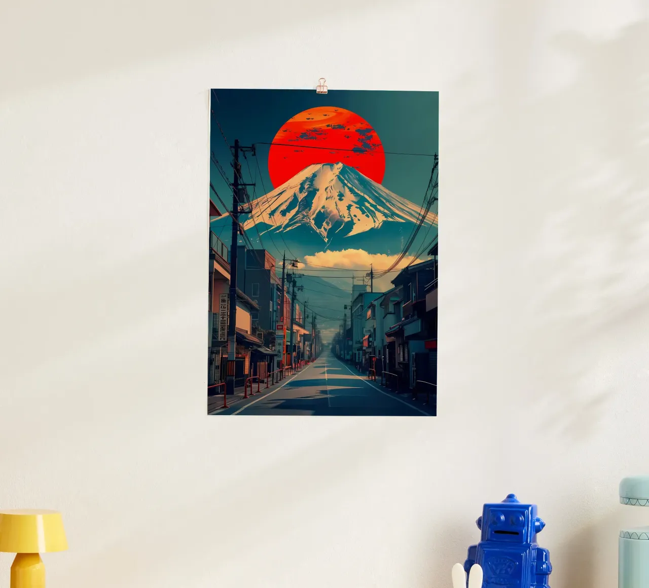 Città retrò del Monte Fuji carta hahnemühle da Ginnery