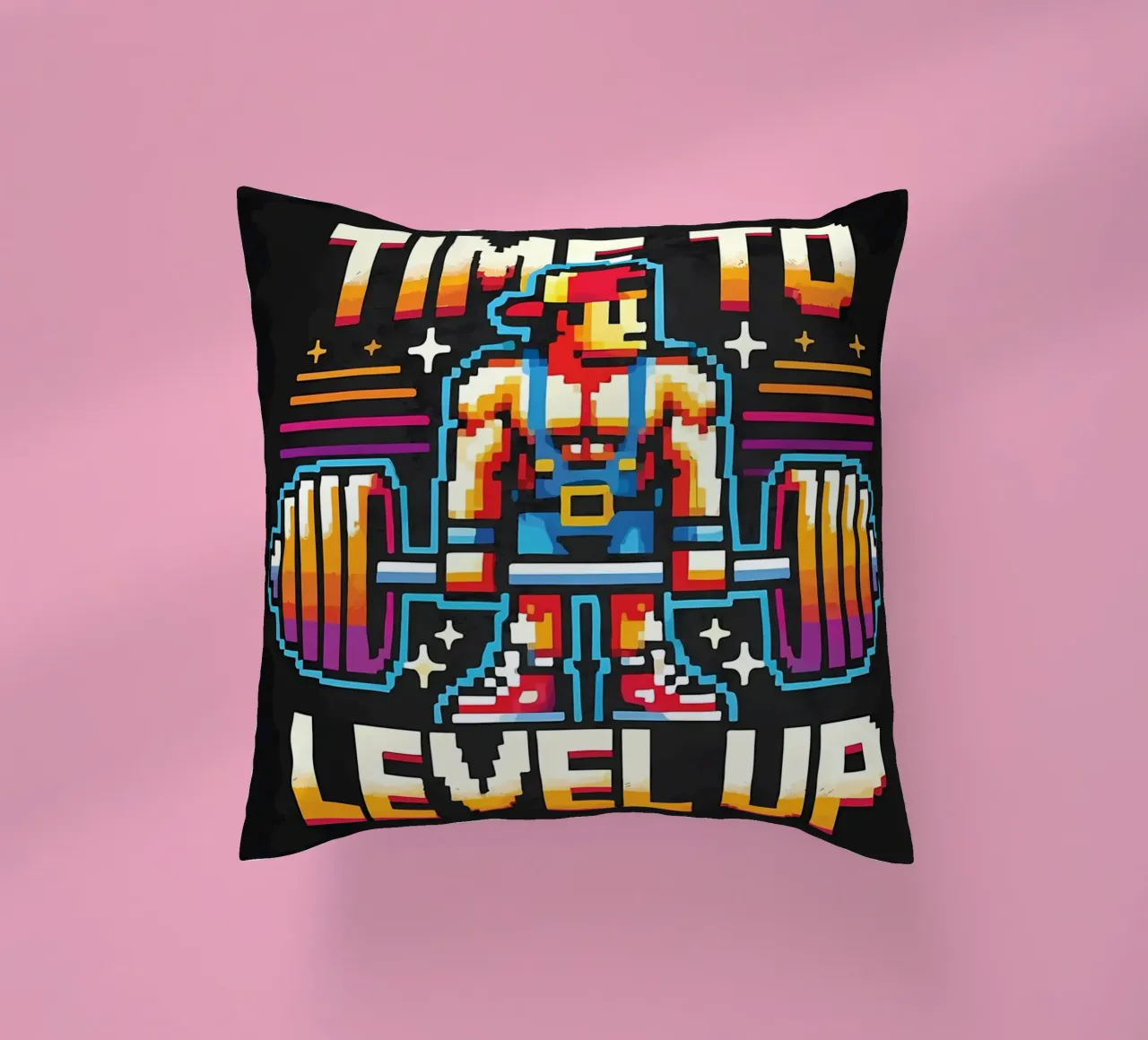 Tijd om een level omhoog te gaan, Gym Gamer, Workout Gaming kussen van Delaplane