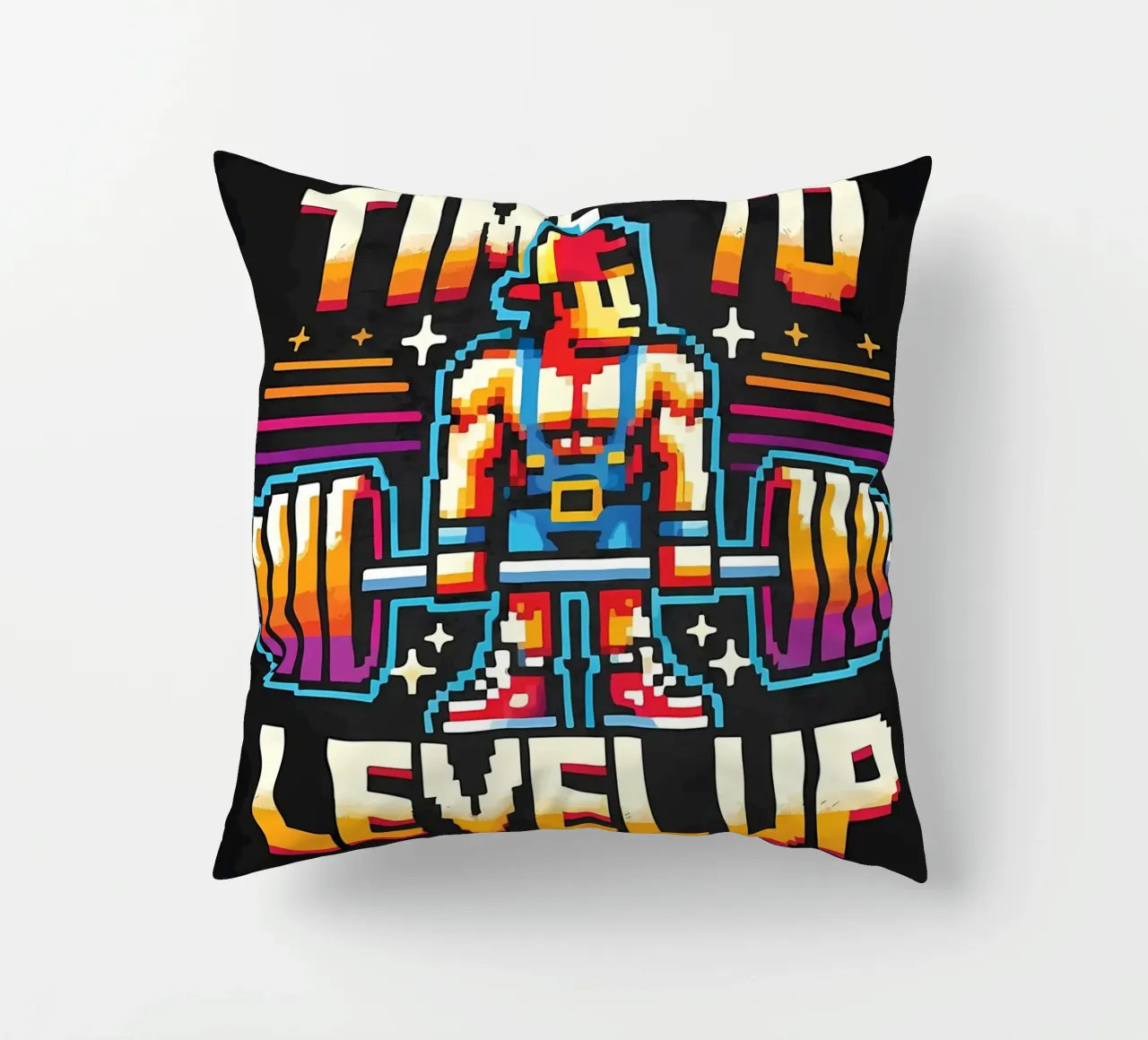 Tijd om een level omhoog te gaan, Gym Gamer, Workout Gaming kussen van Delaplane