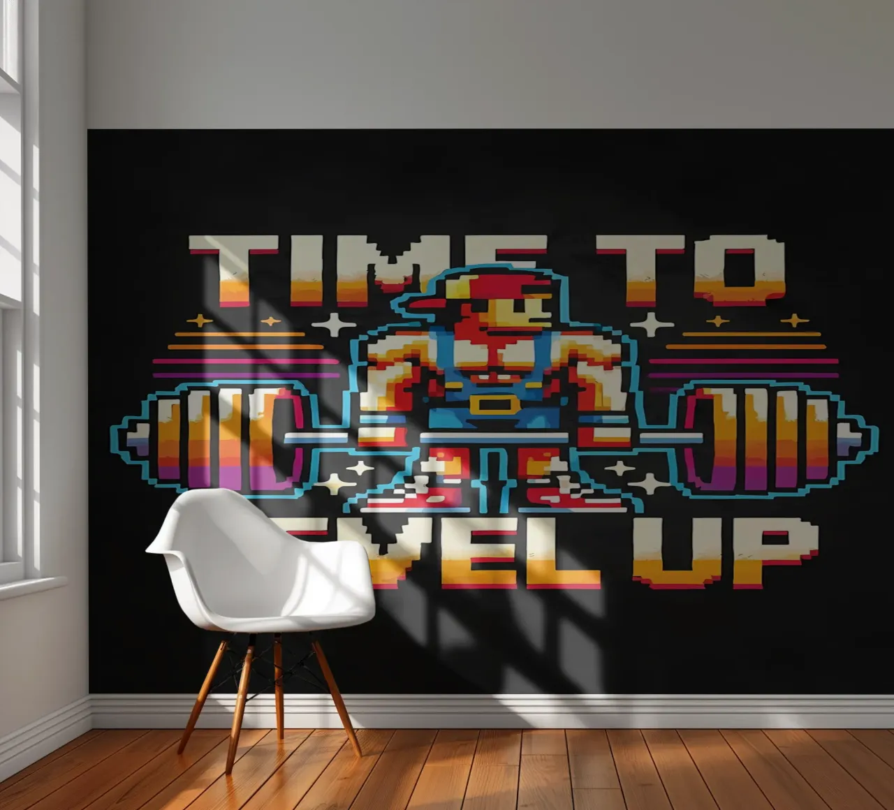 Time To Level Up, Gym Gamer, Workout Gaming photo wallpaper by Delaplane