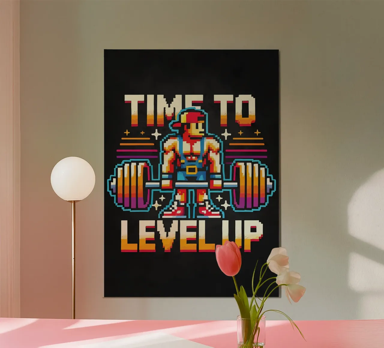 Time To Level Up, Gym Gamer, Workout Gaming alu-dibond by Delaplane