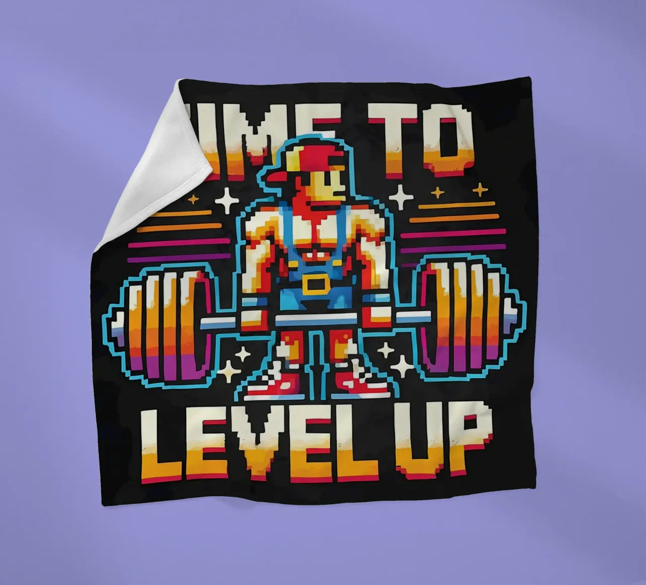 Time To Level Up, Gym Gamer, Workout Gaming fleece blanket by Delaplane