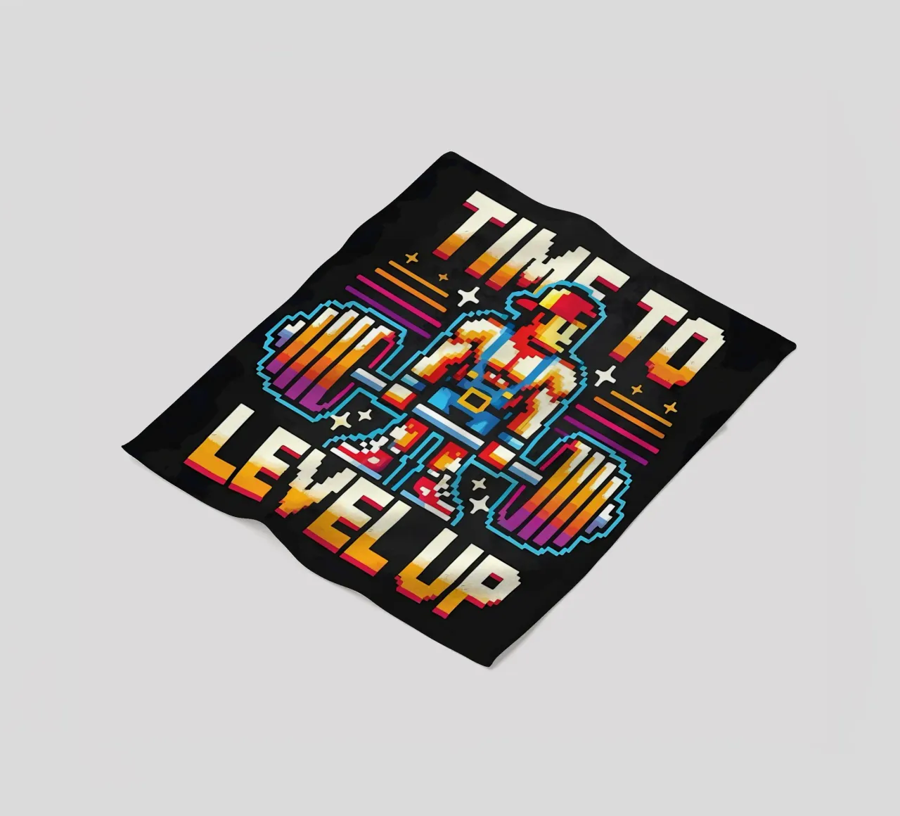 Time To Level Up, Gym Gamer, Workout Gaming fleece blanket by Delaplane