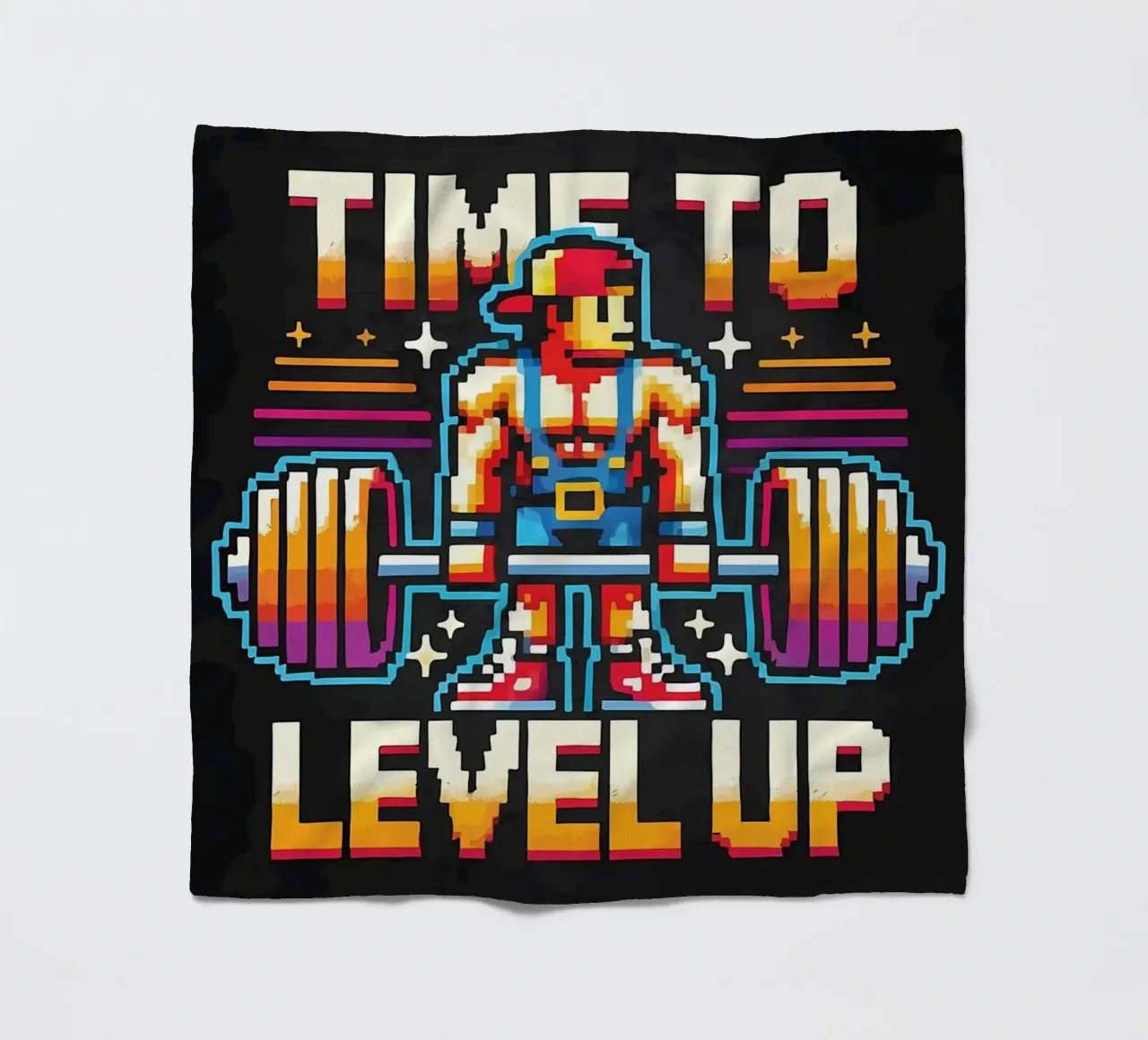 Time To Level Up, Gym Gamer, Workout Gaming fleece blanket by Delaplane