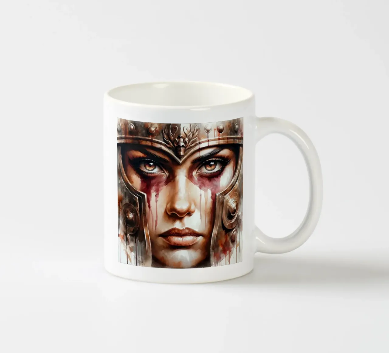 Acquerello Donna vichinga moderna tazza in ceramica da Chromatic Fusion Studio