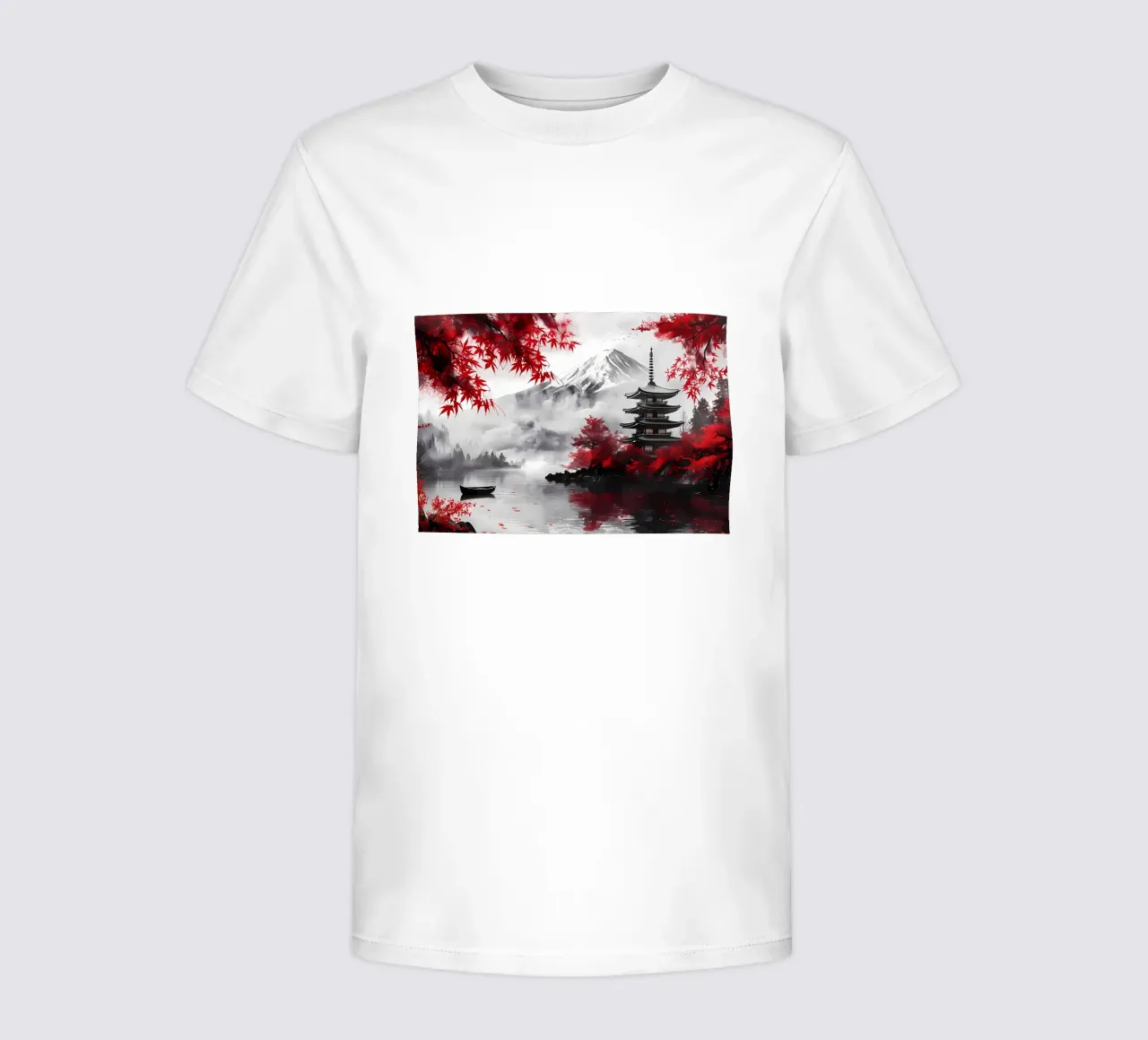 Mount Fuji Landscape Ink kids t-shirt by Ginnery