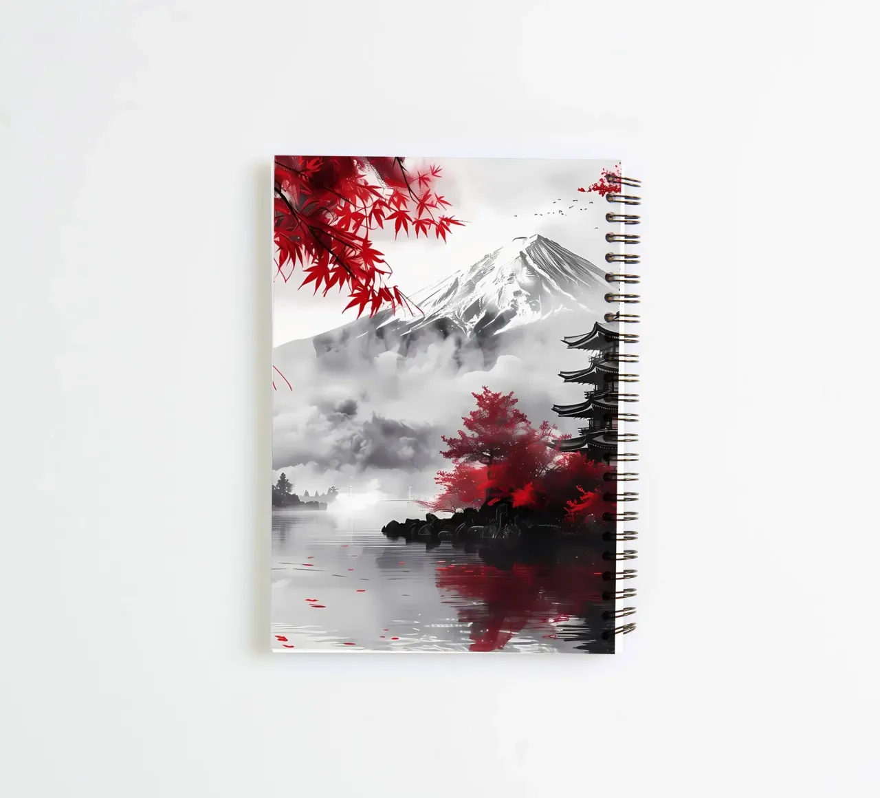 Mount Fuji Landscape Ink spiral notebook by Ginnery