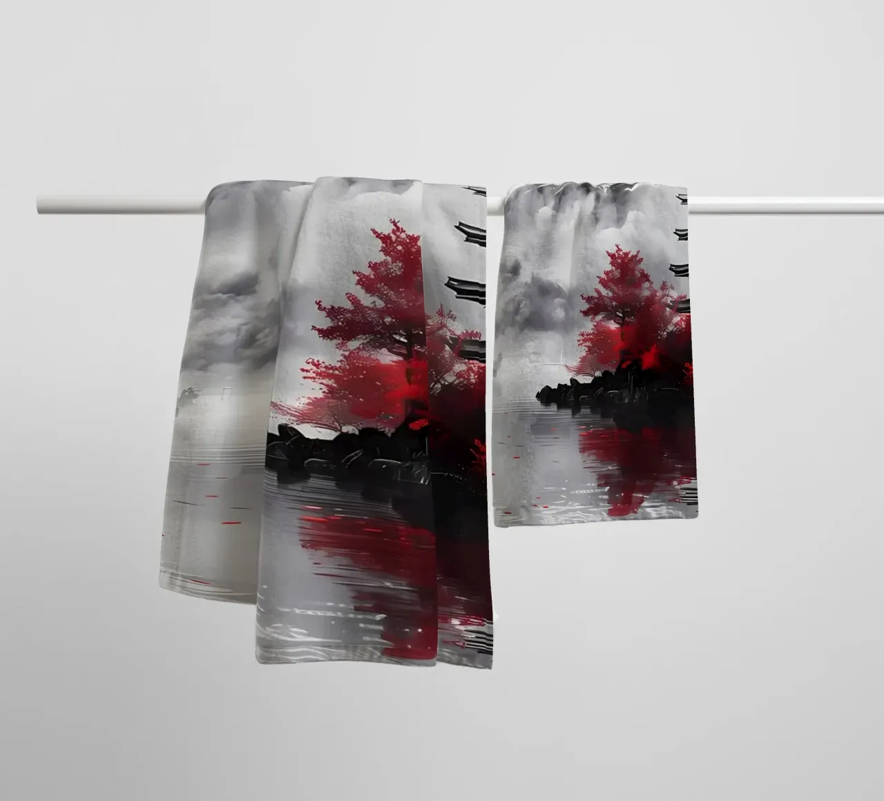 Mount Fuji Landscape Ink towel by Ginnery