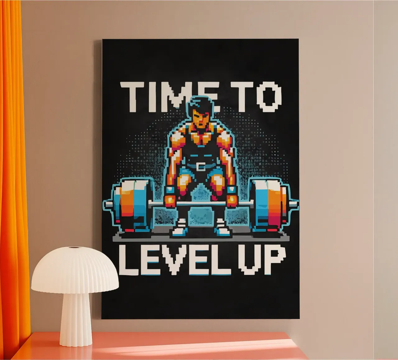 Time to Level Up Gym Gamer Workout canvas by Delaplane