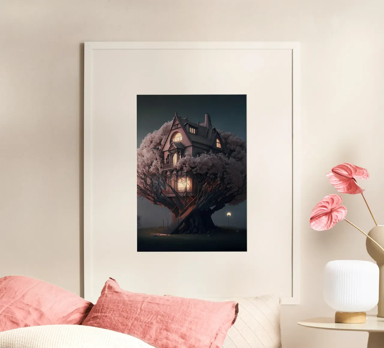 Ciliegio in fiore Giappone Arte poster con telaio in alluminio da Mikesell