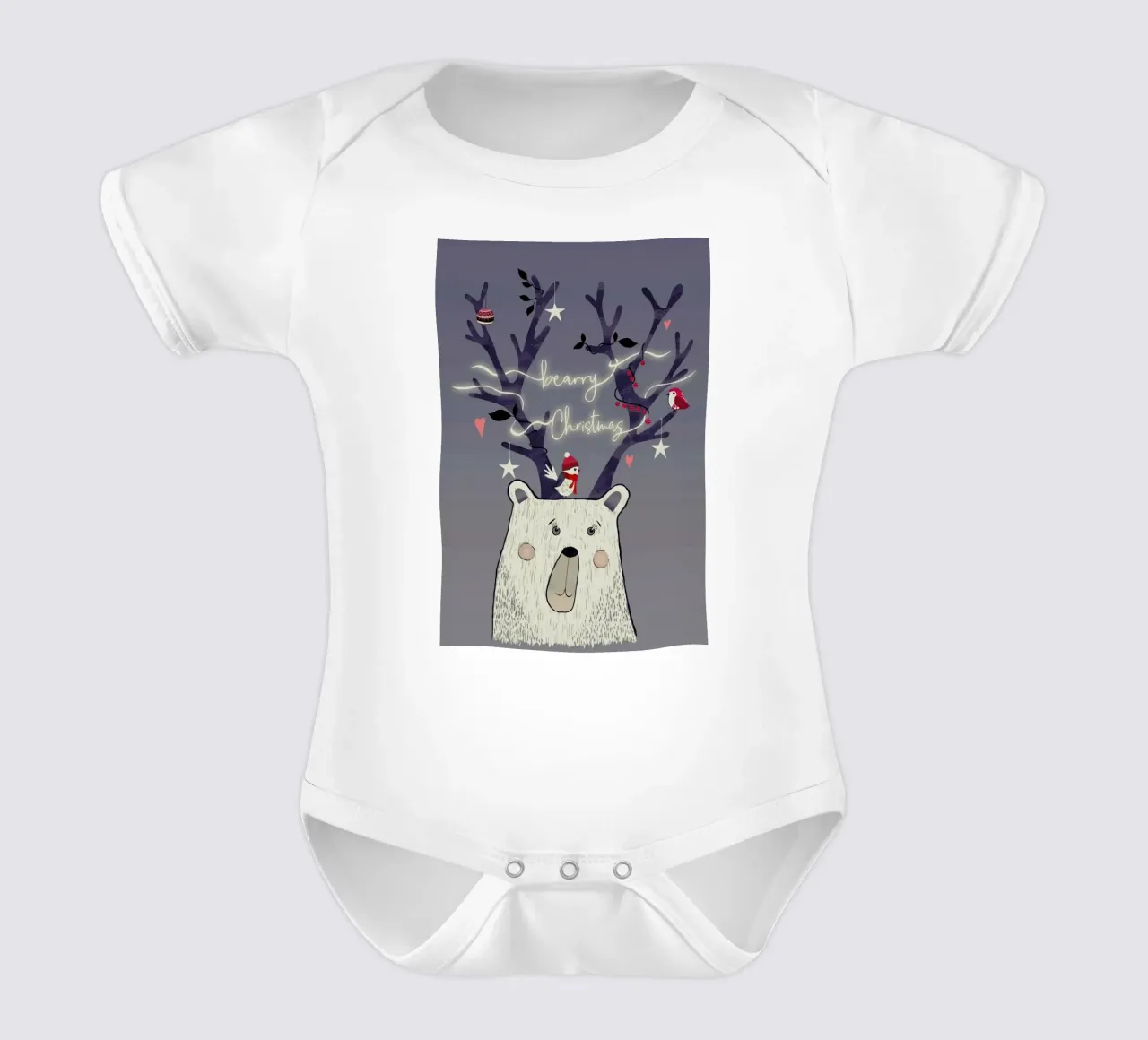 Bearry X-Mas short-sleeve baby romper by Sabrina Ziegenhorn