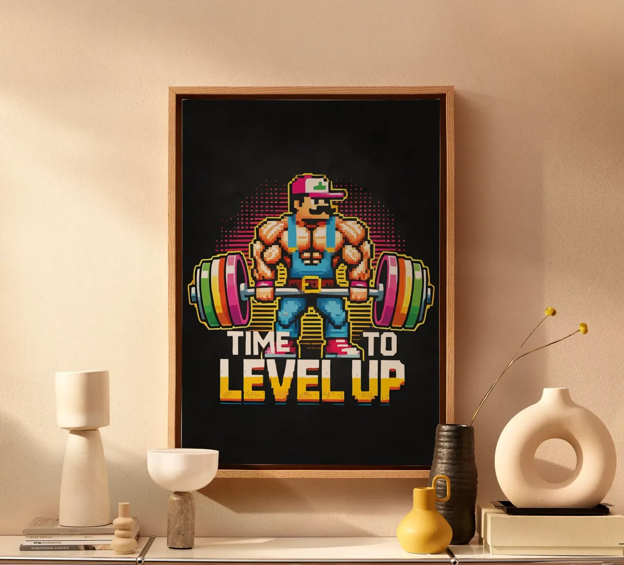 Tijd om een level omhoog te gaan canvas met Baklijst van Delaplane