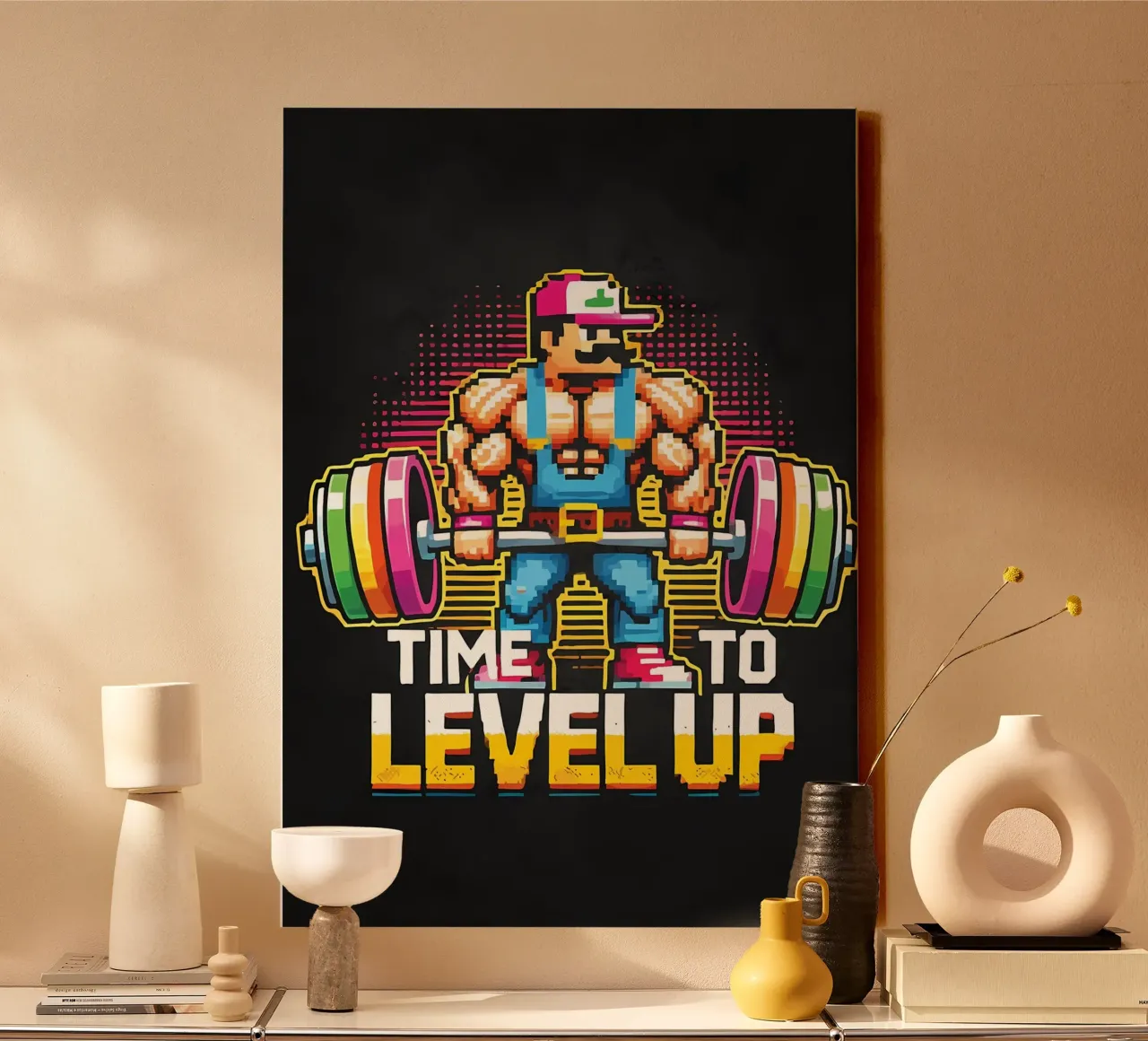 Tijd om een level omhoog te gaan canvas met Baklijst van Delaplane