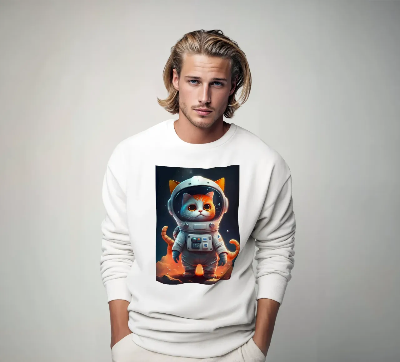 Astronaut Space Cat sweatshirt by Mikesell
