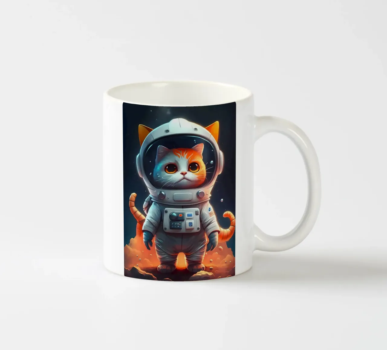 Gatto astronauta spaziale tazza in ceramica da Mikesell