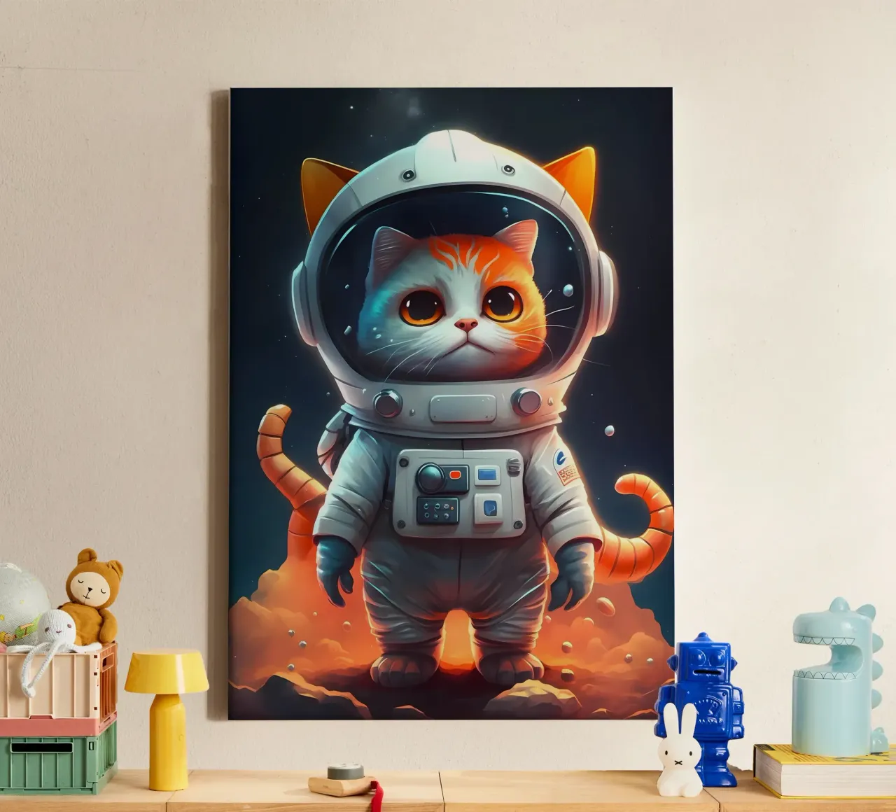 Astronaut Space Cat canvas by Mikesell