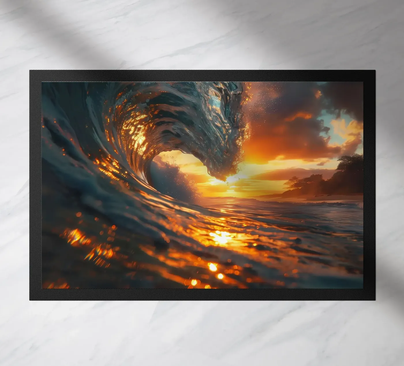 Summer Beach Waves Fußmatte von Ginnery