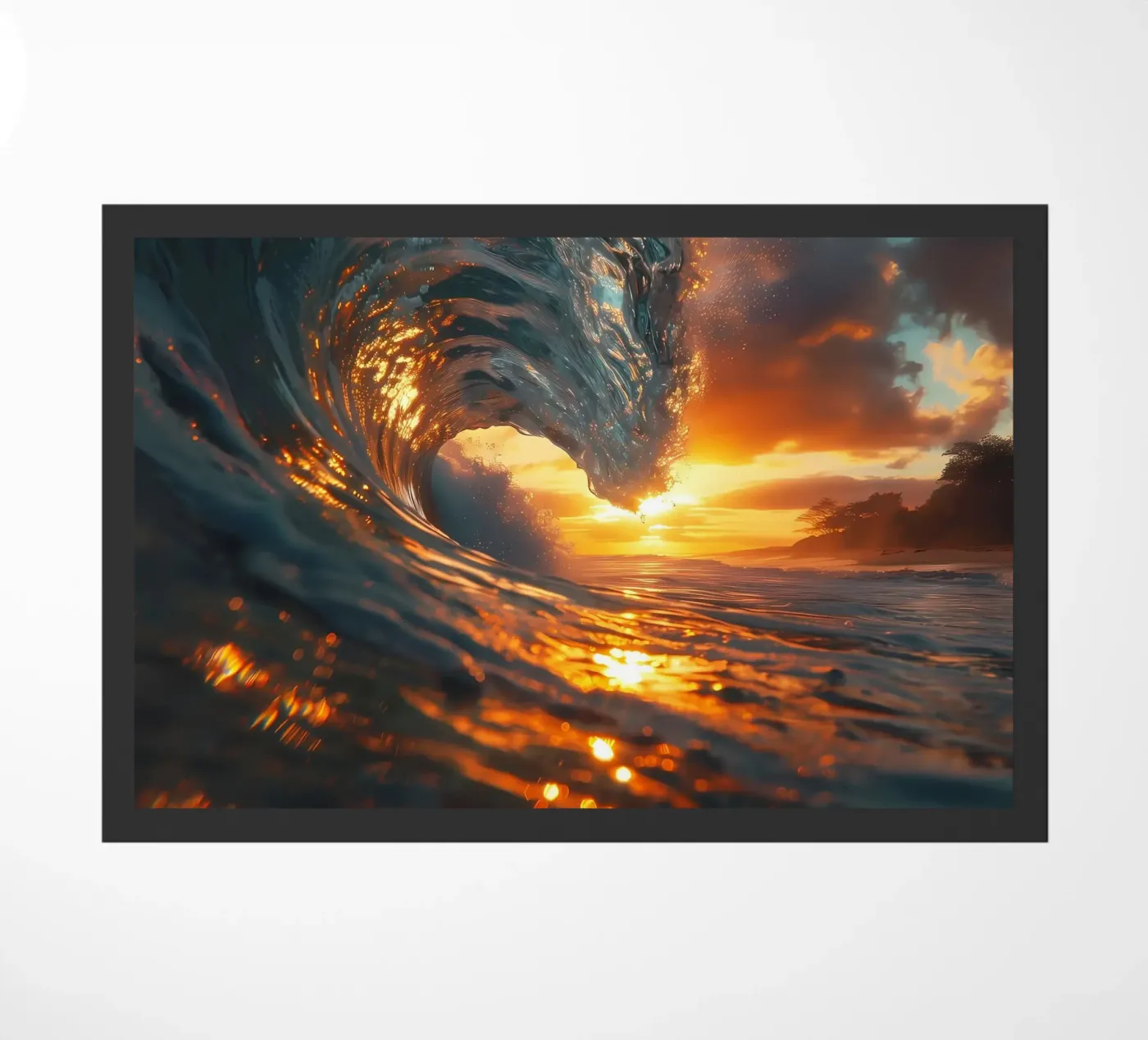 Summer Beach Waves Fußmatte von Ginnery