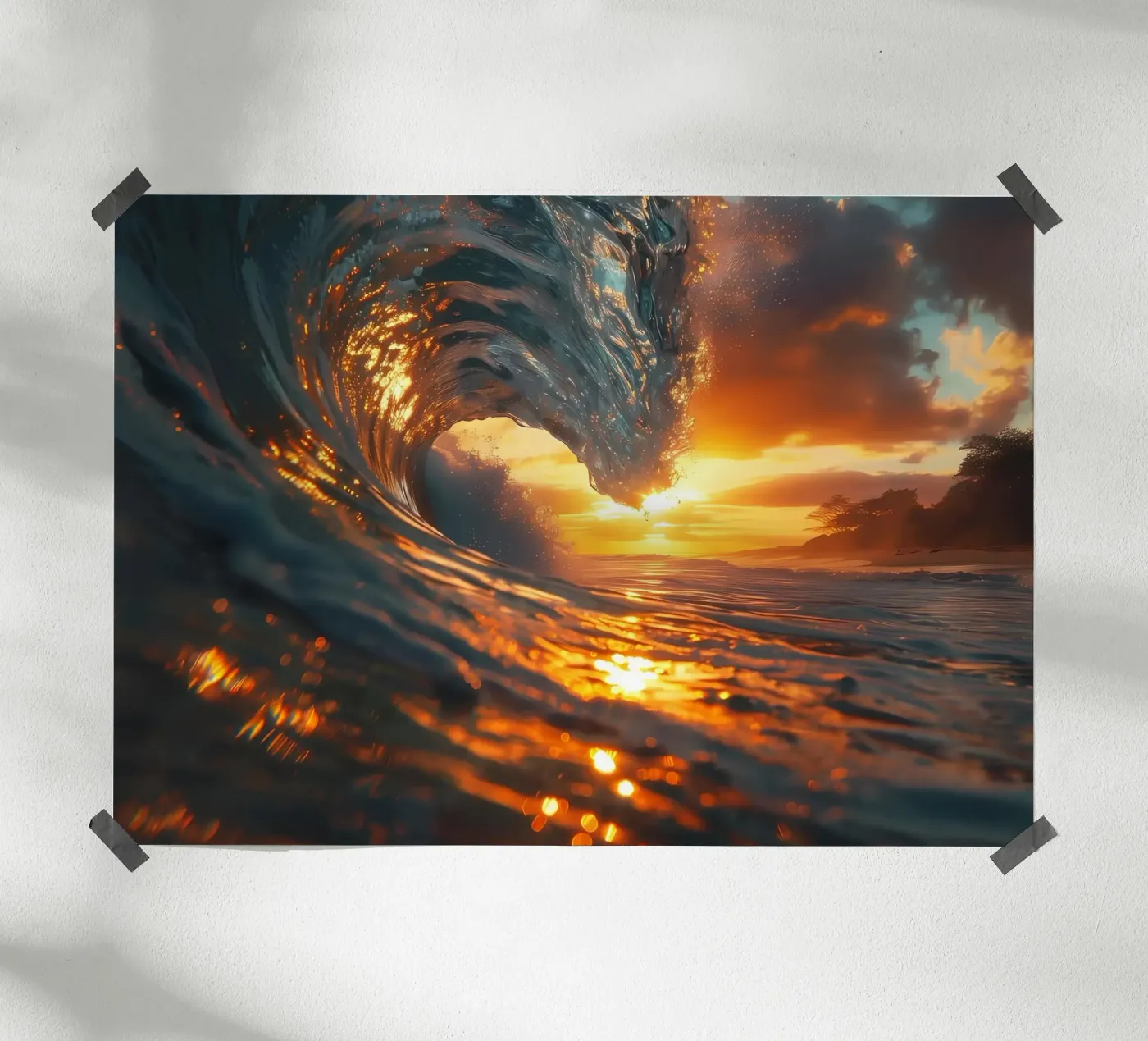 Summer Beach Waves poster by Ginnery