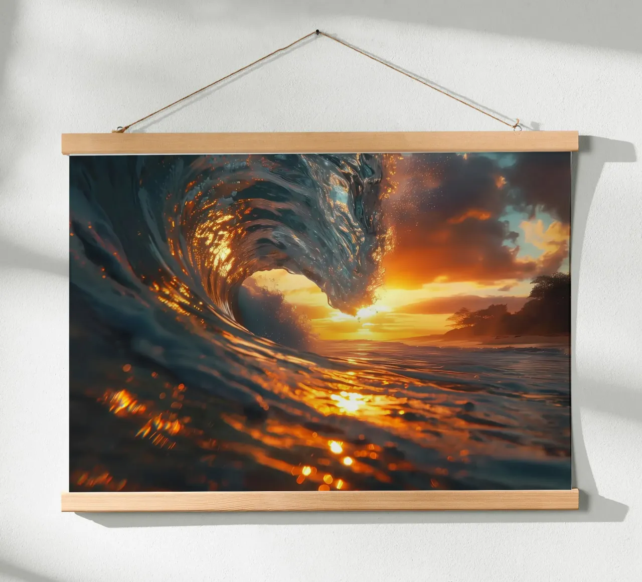 Olas de verano en la playa poster de Ginnery
