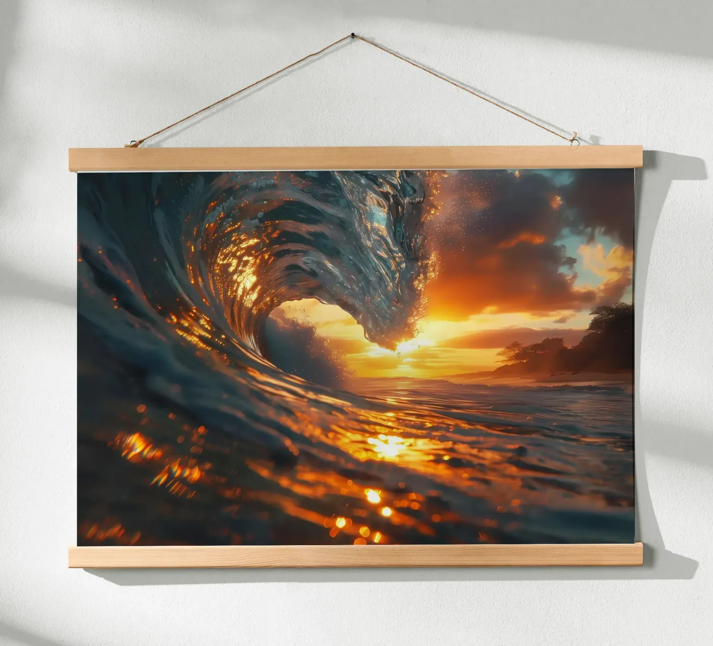 Summer Beach Waves poster by Ginnery