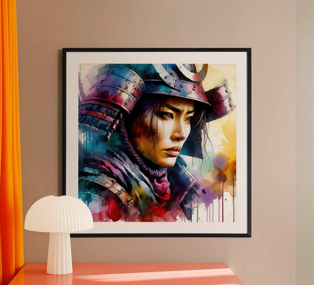 Poderosa mujer guerrera asiática poster de Chromatic Fusion Studio