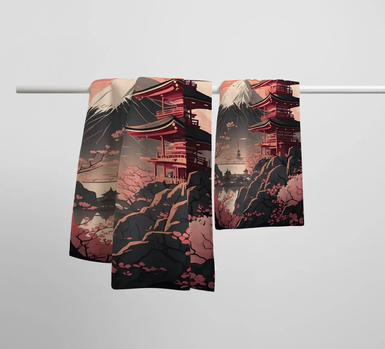 Paisaje japonés toalla de baño de Mikesell