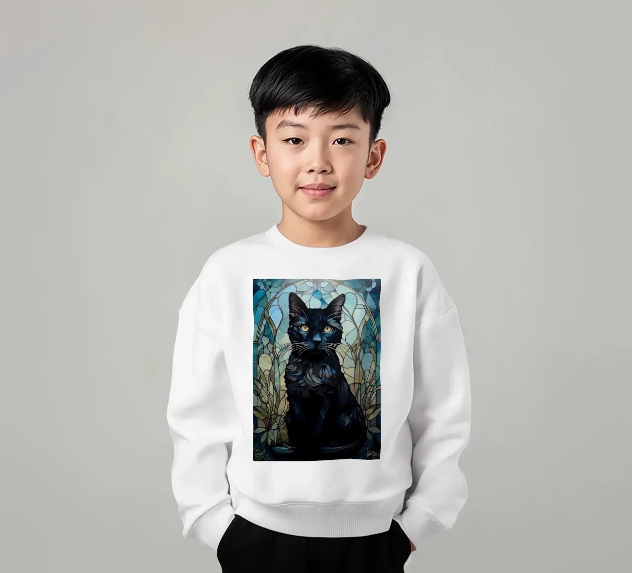 Gatto nero Kintsugi Art felpa bambino da Ginnery