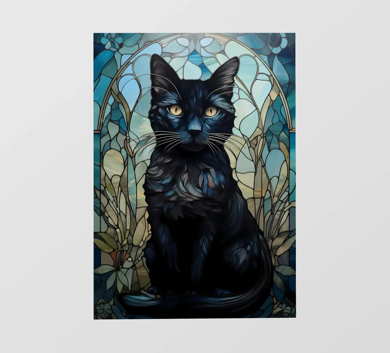 Gatto nero Kintsugi Art pellicola backlit da Ginnery