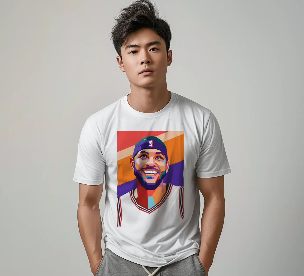 Carmelo Anthony on WPAP art style t-shirt by Hantamrata