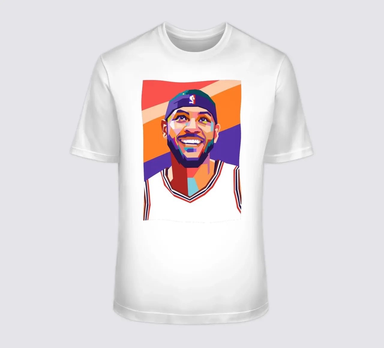 Carmelo Anthony on WPAP art style t-shirt by Hantamrata