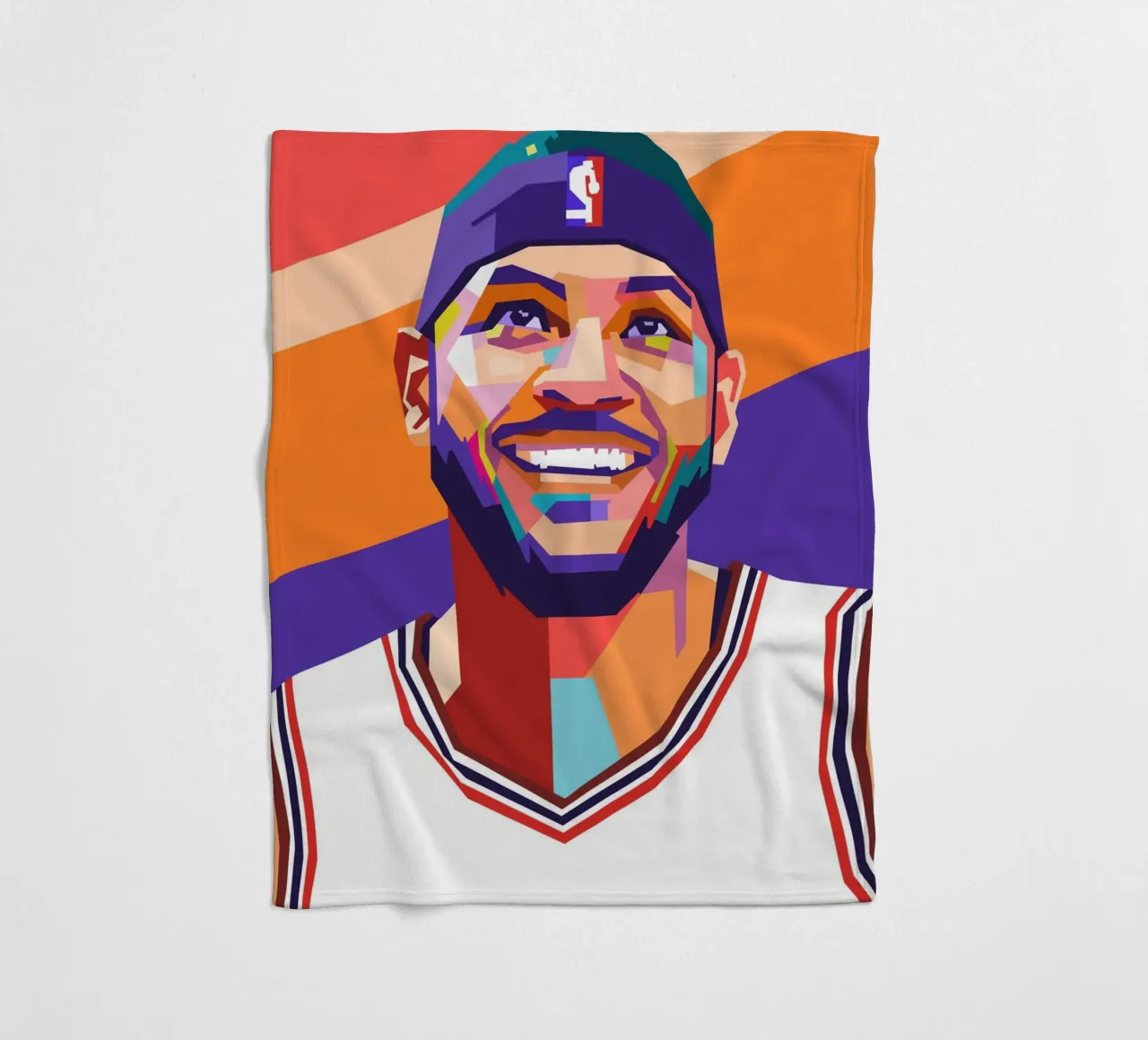Carmelo Anthony sullo stile artistico di WPAP coperta in pile da Hantamrata