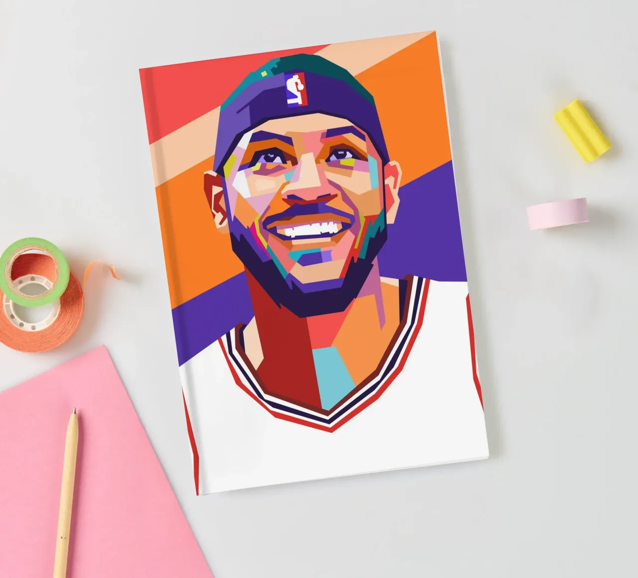 Carmelo Anthony on WPAP art style notebook by Hantamrata