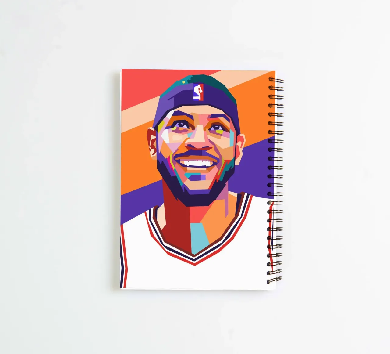 Carmelo Anthony on WPAP art style spiral notebook by Hantamrata