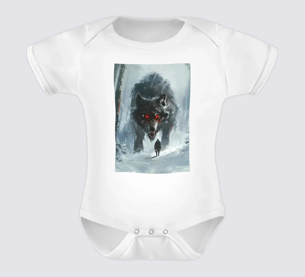 Lupo vichingo Fenrir body neonato maniche corte da Ginnery