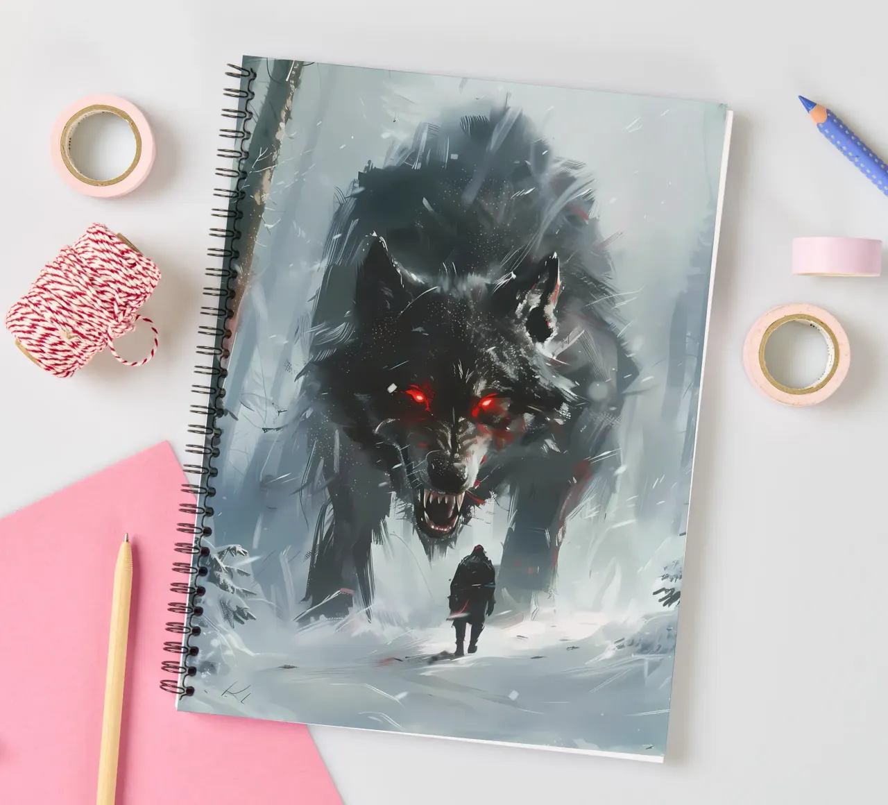 Viking Fenrir Wolf spiral notebook by Ginnery