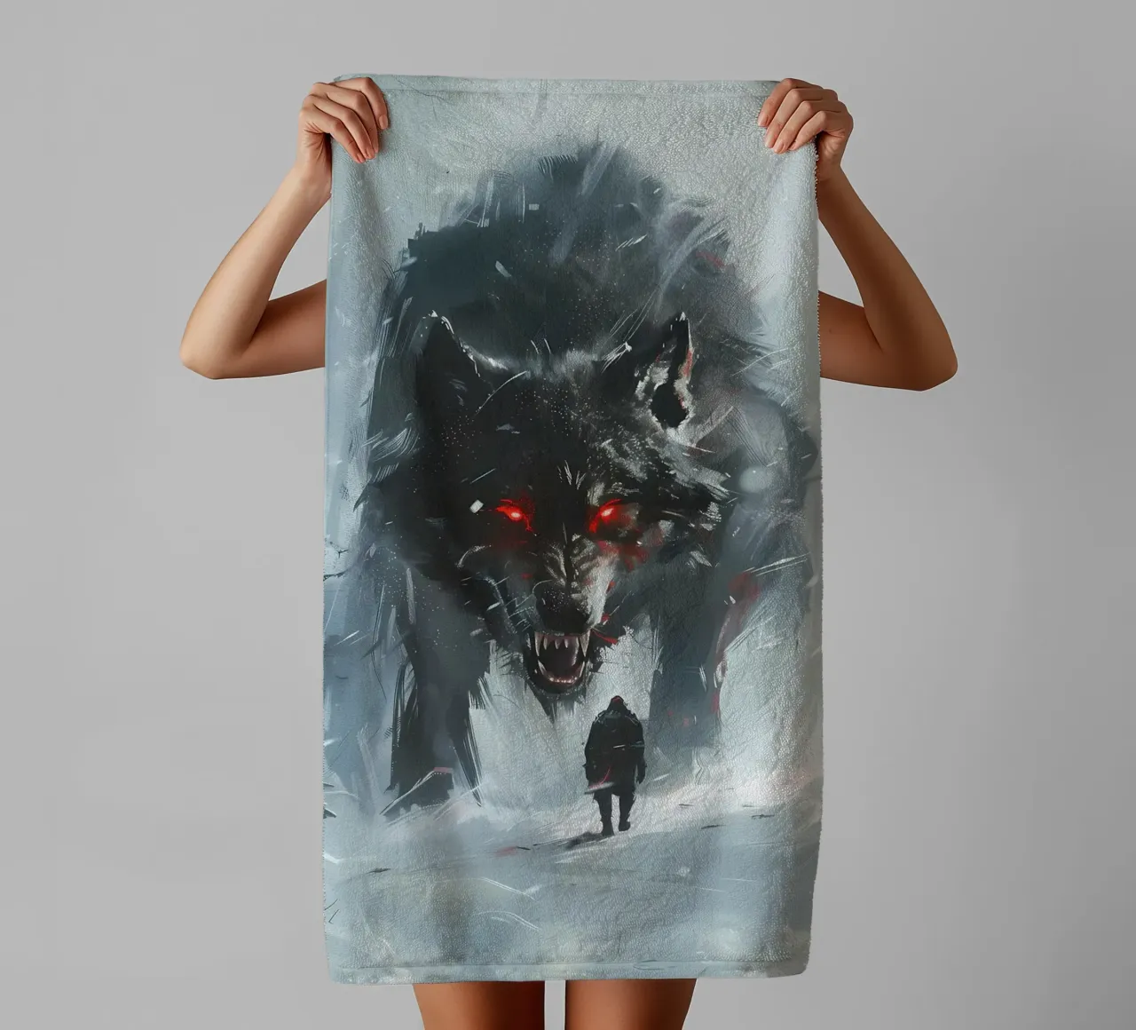 Lupo vichingo Fenrir asciugamano da bagno da Ginnery