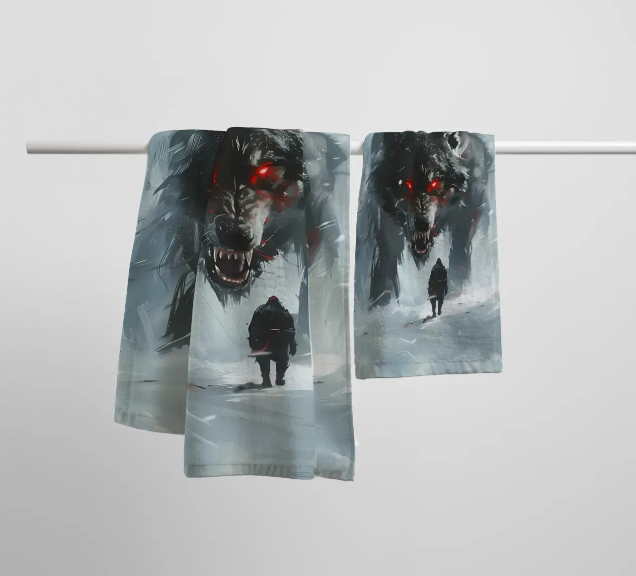 Lupo vichingo Fenrir asciugamano da bagno da Ginnery