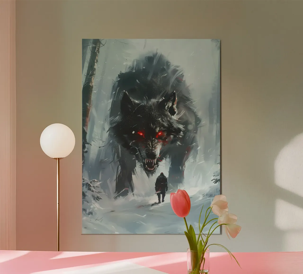 Lupo vichingo Fenrir alluminio dibond da Ginnery