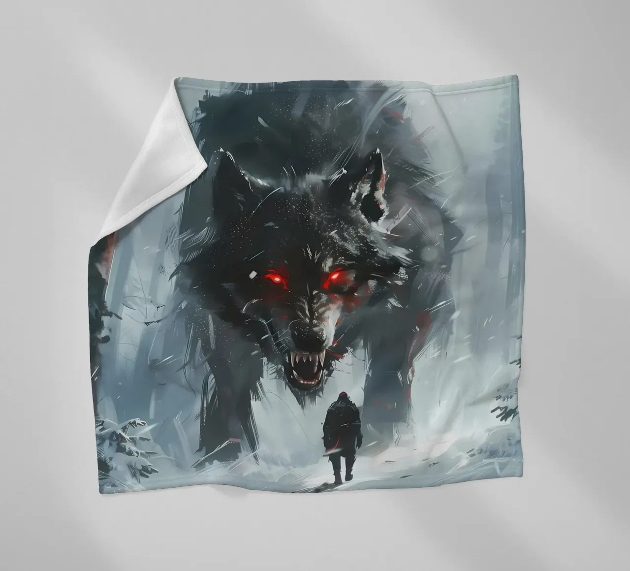 Lupo vichingo Fenrir coperta in pile da Ginnery