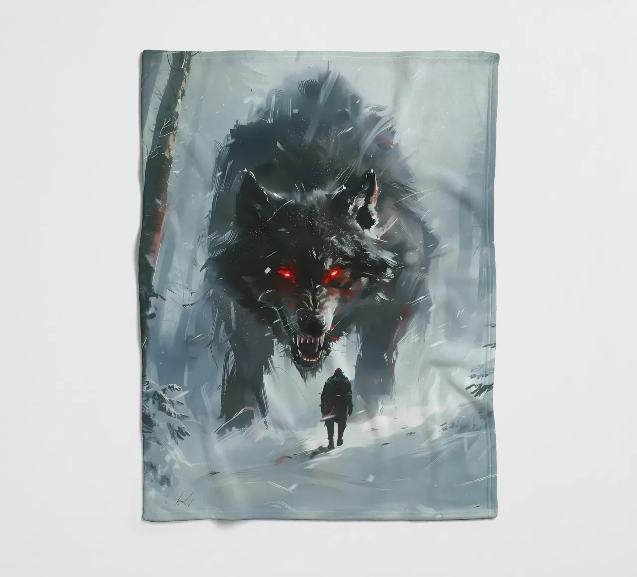 Lupo vichingo Fenrir coperta in pile da Ginnery