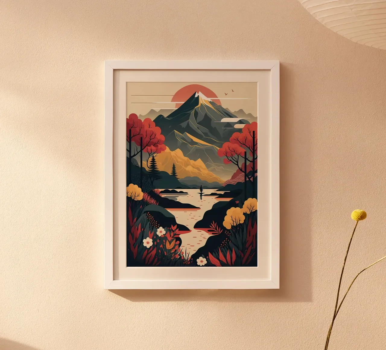 Giappone Pittura di paesaggio poster da Mikesell
