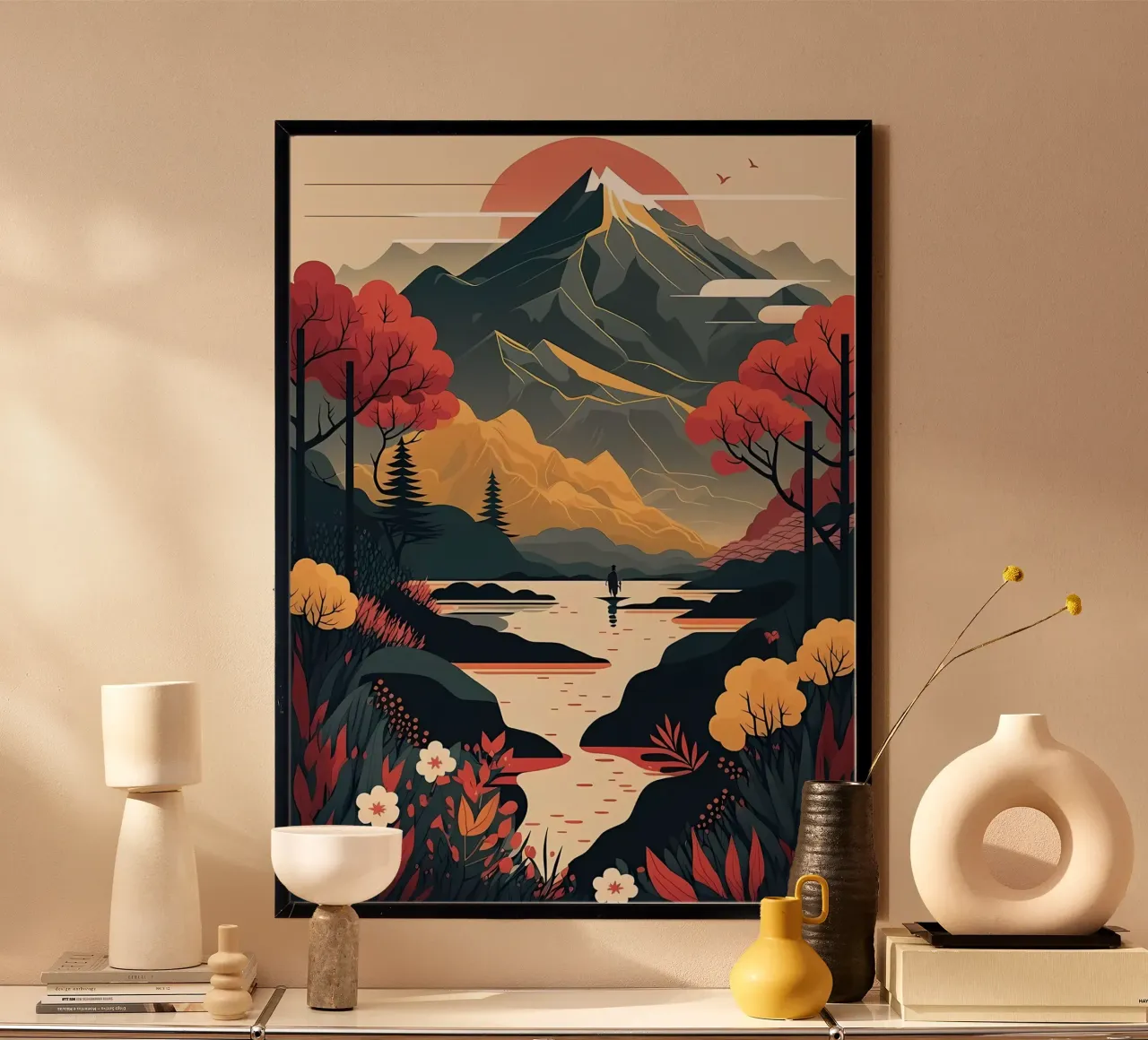 Giappone Pittura di paesaggio poster da Mikesell