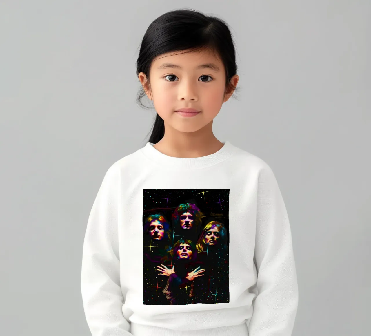Banda Queen, pop art colorata felpa bambino da Hantamrata